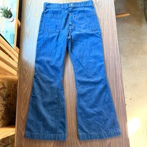 Vintage 70s Navy Issue Seafarer Blue Flared Jeans
